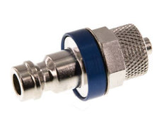 Nickel-plated Brass DN 5 Blue Air Coupling Plug 4x6 mm Union Nut