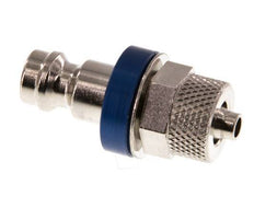 Nickel-plated Brass DN 5 Blue Air Coupling Plug 4x6 mm Union Nut