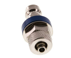 Nickel-plated Brass DN 5 Blue Air Coupling Plug 4x6 mm Union Nut