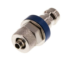 Nickel-plated Brass DN 5 Blue Air Coupling Plug 4x6 mm Union Nut