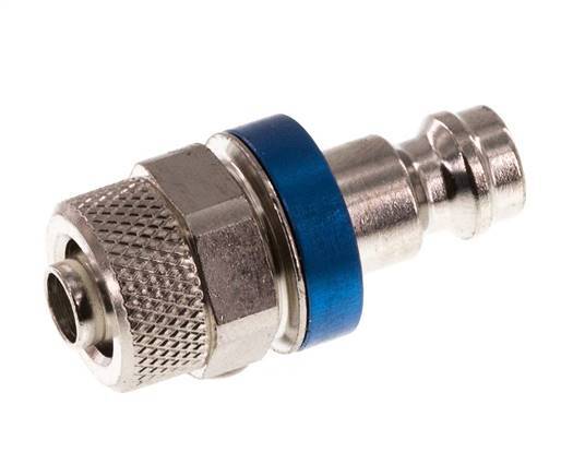 Nickel-plated Brass DN 5 Blue Air Coupling Plug 6x8 mm Union Nut