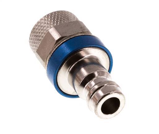 Nickel-plated Brass DN 5 Blue Air Coupling Plug 6x8 mm Union Nut