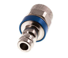 Nickel-plated Brass DN 5 Blue Air Coupling Plug 6x8 mm Union Nut