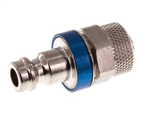 Nickel-plated Brass DN 5 Blue Air Coupling Plug 6x8 mm Union Nut