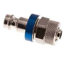 Nickel-plated Brass DN 5 Blue Air Coupling Plug 6x8 mm Union Nut