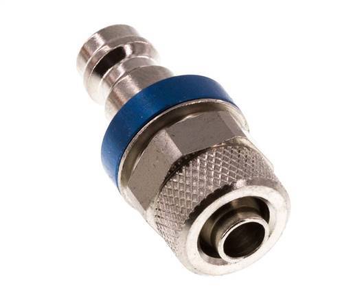 Nickel-plated Brass DN 5 Blue Air Coupling Plug 6x8 mm Union Nut