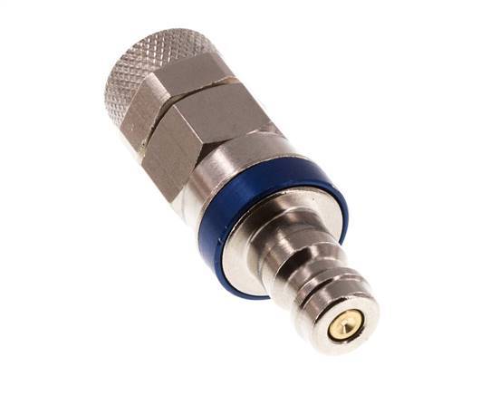 Nickel-plated Brass DN 5 Blue Air Coupling Plug 6x8 mm Union Nut Double Shut-Off