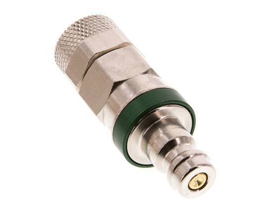 Nickel-plated Brass DN 5 Green Air Coupling Plug 6x8 mm Union Nut Double Shut-Off