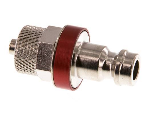 Nickel-plated Brass DN 5 Red Air Coupling Plug 4x6 mm Union Nut