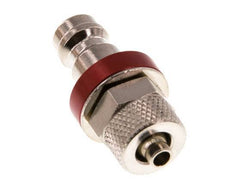 Nickel-plated Brass DN 5 Red Air Coupling Plug 4x6 mm Union Nut