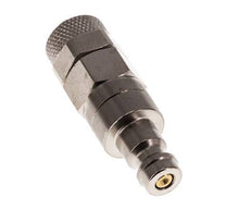 Nickel-plated Brass DN 5 Air Coupling Plug 6x8 mm Union Nut Double Shut-Off