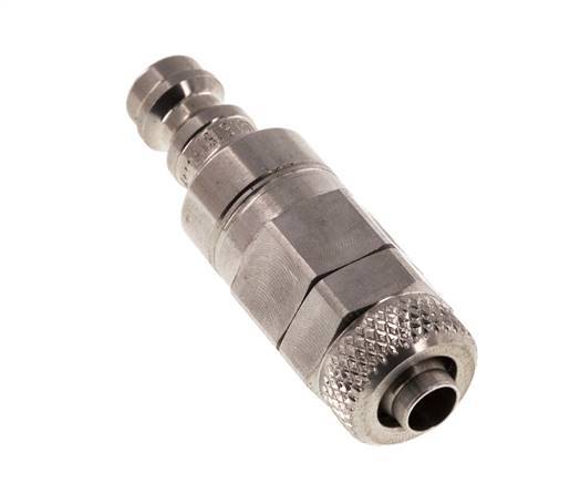 Stainless Steel 316L DN 5 Air Coupling Plug 6x8 mm Union Nut Double Shut-Off