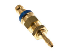 Brass DN 5 Blue Air Coupling Plug 4x6 mm Union Nut Bulkhead Double Shut-Off