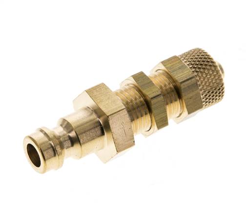 Brass DN 5 Air Coupling Plug 4x6 mm Union Nut Bulkhead