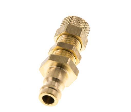 Brass DN 5 Air Coupling Plug 4x6 mm Union Nut Bulkhead