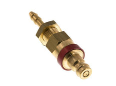 Brass DN 5 Red Air Coupling Plug 4x6 mm Union Nut Bulkhead Double Shut-Off