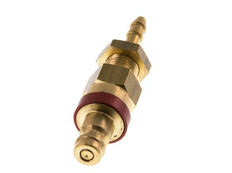 Brass DN 5 Red Air Coupling Plug 4x6 mm Union Nut Bulkhead Double Shut-Off