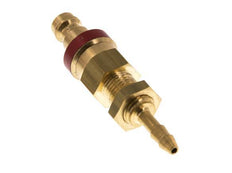 Brass DN 5 Red Air Coupling Plug 4x6 mm Union Nut Bulkhead Double Shut-Off