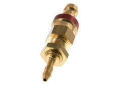 Brass DN 5 Red Air Coupling Plug 4x6 mm Union Nut Bulkhead Double Shut-Off