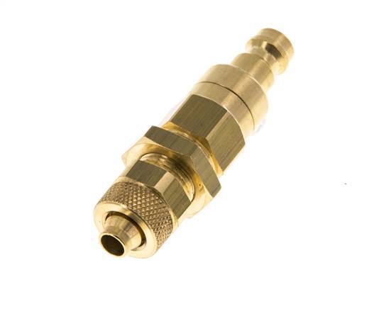 Brass DN 5 Air Coupling Plug 6x8 mm Union Nut Bulkhead Double Shut-Off