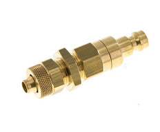Brass DN 5 Air Coupling Plug 6x8 mm Union Nut Bulkhead Double Shut-Off