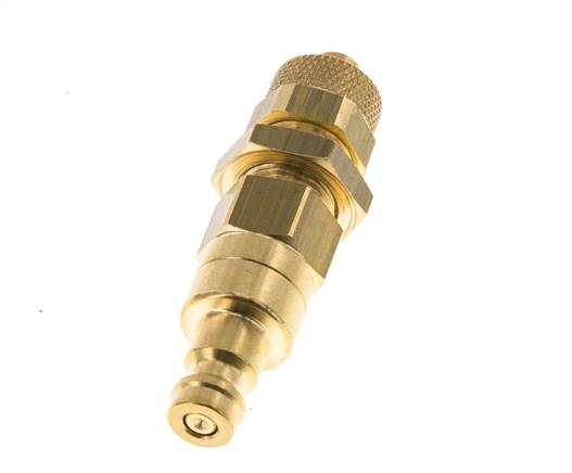 Brass DN 5 Air Coupling Plug 6x8 mm Union Nut Bulkhead Double Shut-Off