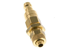 Brass DN 5 Air Coupling Plug 6x8 mm Union Nut Bulkhead Double Shut-Off