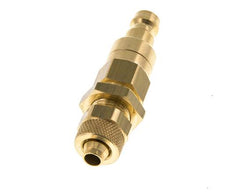 Brass DN 5 Air Coupling Plug 6x8 mm Union Nut Bulkhead Double Shut-Off
