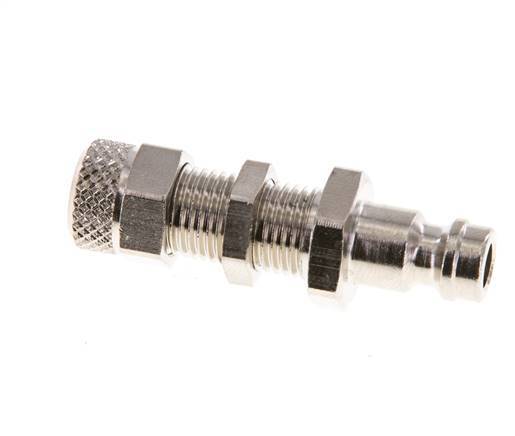 Nickel-plated Brass DN 5 Air Coupling Plug 4x6 mm Union Nut Bulkhead