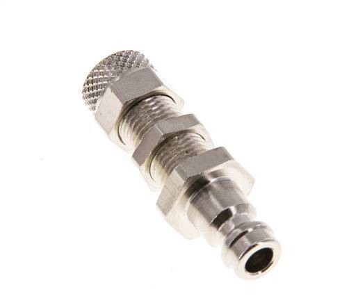 Nickel-plated Brass DN 5 Air Coupling Plug 4x6 mm Union Nut Bulkhead
