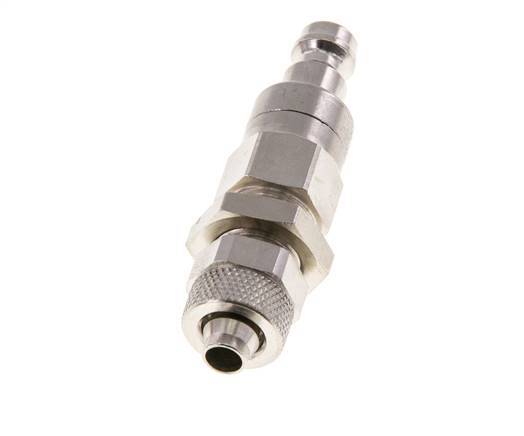 Nickel-plated Brass DN 5 Air Coupling Plug 6x8 mm Union Nut Bulkhead Double Shut-Off