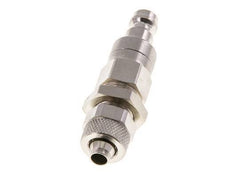 Nickel-plated Brass DN 5 Air Coupling Plug 6x8 mm Union Nut Bulkhead Double Shut-Off