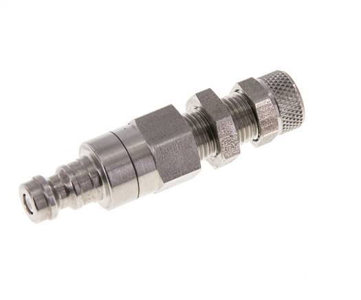 Stainless steel DN 5 Air Coupling Plug 4x6 mm Union Nut Bulkhead Double Shut-Off