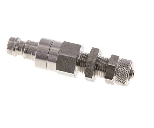 Stainless steel DN 5 Air Coupling Plug 4x6 mm Union Nut Bulkhead Double Shut-Off