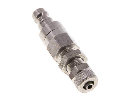 Stainless steel DN 5 Air Coupling Plug 4x6 mm Union Nut Bulkhead Double Shut-Off