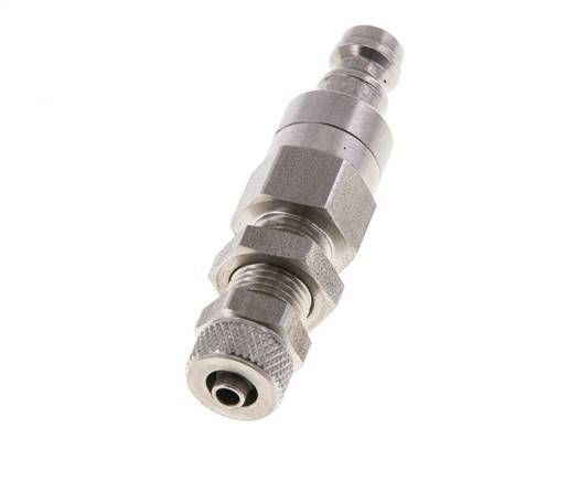 Stainless steel DN 5 Air Coupling Plug 4x6 mm Union Nut Bulkhead Double Shut-Off