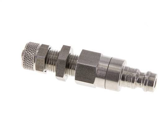 Stainless steel DN 5 Air Coupling Plug 4x6 mm Union Nut Bulkhead Double Shut-Off