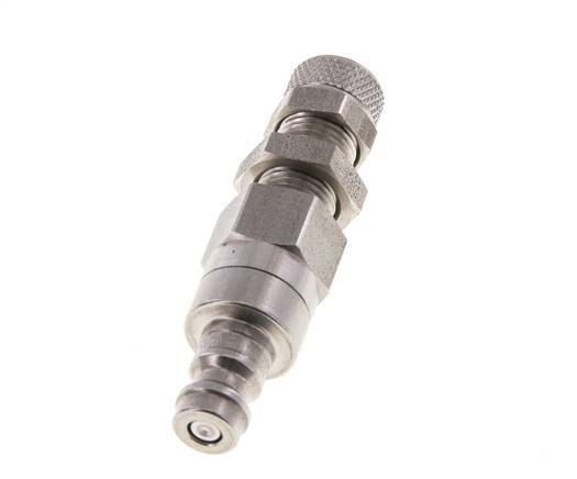 Stainless steel DN 5 Air Coupling Plug 4x6 mm Union Nut Bulkhead Double Shut-Off