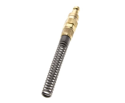 Brass DN 5 Air Coupling Plug 6x8 mm Union Nut Bend-Protect Double Shut-Off