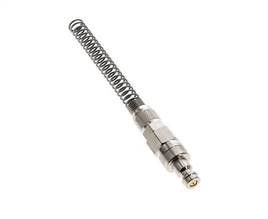 Nickel-plated Brass DN 5 Air Coupling Plug 4x6 mm Union Nut Bend-Protect Double Shut-Off