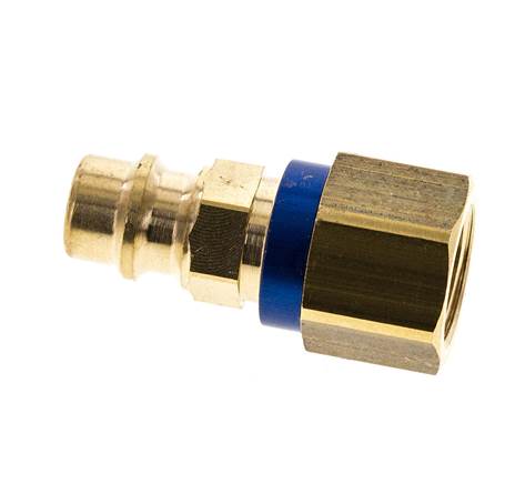 Brass DN 7.2 (Euro) Blue-Coded Air Coupling Plug G 1/4 inch Female