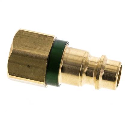 Brass DN 7.2 (Euro) Green-Coded Air Coupling Plug G 1/4 inch Female