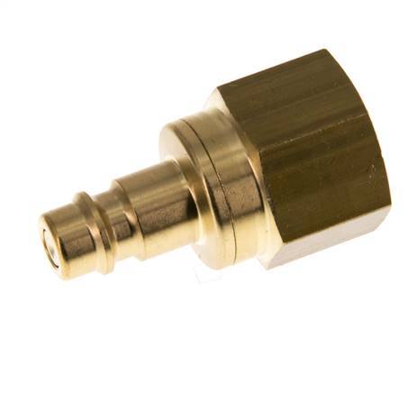 Brass DN 7.2 (Euro) Air Coupling Plug G 1/2 inch Female Double Shut-Off