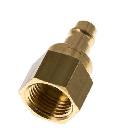 Brass DN 7.2 (Euro) Air Coupling Plug G 1/2 inch Female Double Shut-Off