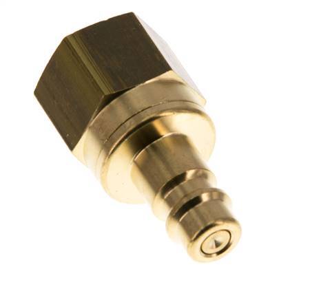 Brass DN 7.2 (Euro) Air Coupling Plug G 1/4 inch Female Double Shut-Off
