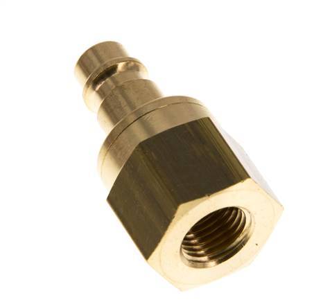 Brass DN 7.2 (Euro) Air Coupling Plug G 1/4 inch Female Double Shut-Off