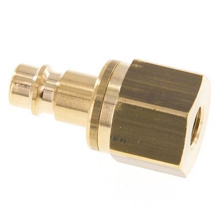 Brass DN 7.2 (Euro) Air Coupling Plug G 1/8 inch Female Double Shut-Off