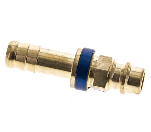 Brass DN 7.2 (Euro) Blue-Coded Air Coupling Plug 9 mm Hose Pillar