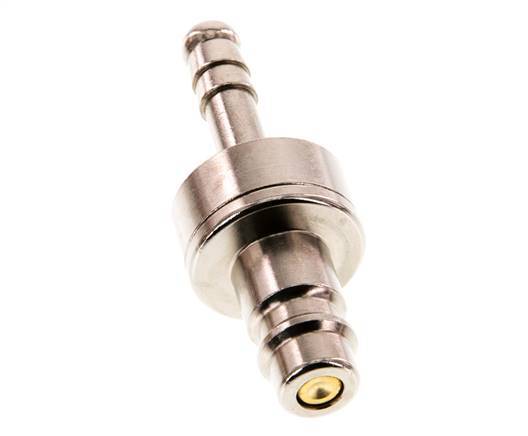 Nickel-plated Brass DN 7.2 (Euro) Air Coupling Plug 6 mm Hose Pillar Double Shut-Off