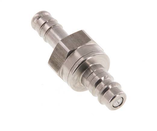 Stainless steel DN 7.2 (Euro) Air Coupling Plug 10 mm Hose Pillar Double Shut-Off